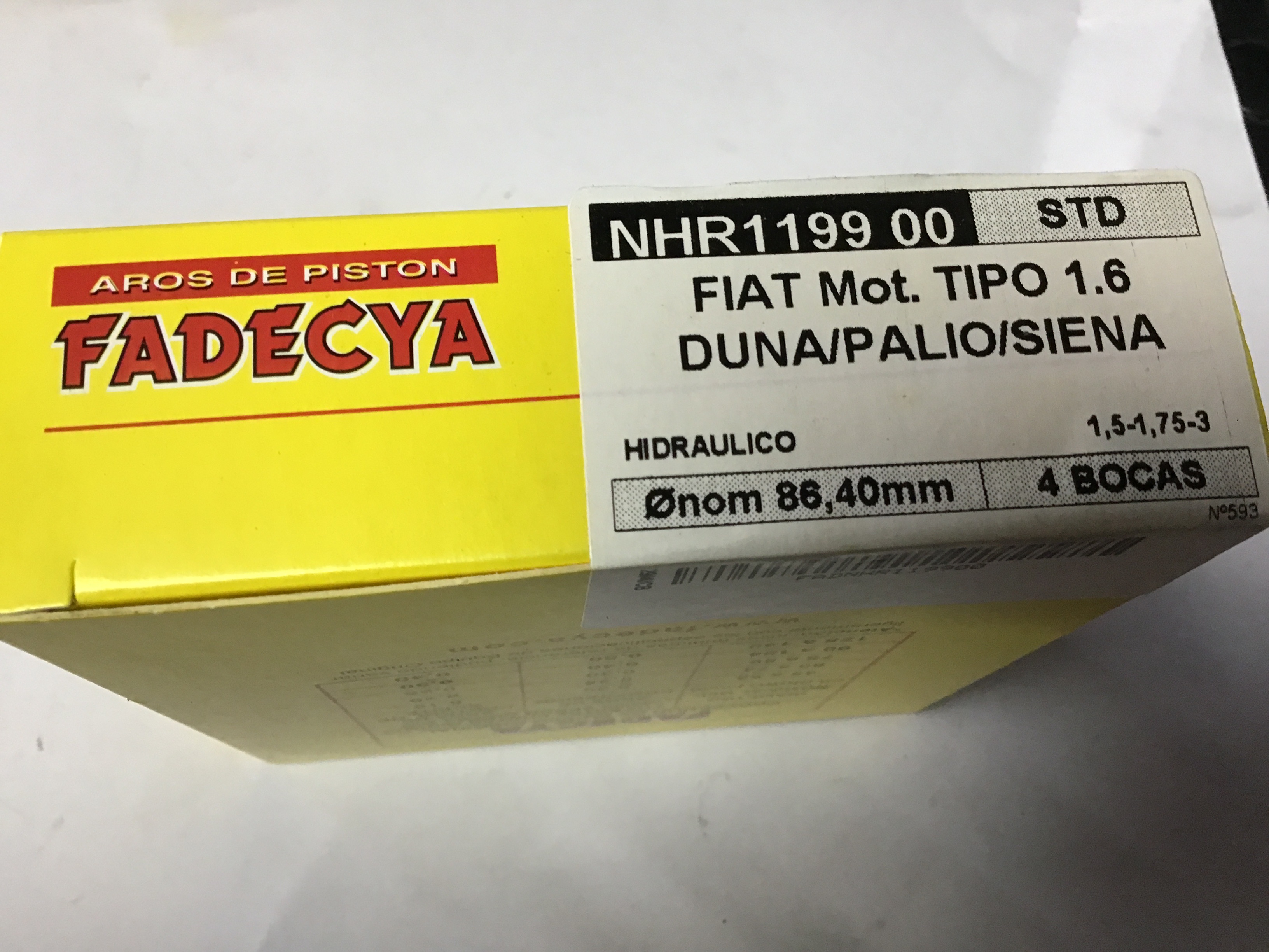 JUEGO DE ANILLOS DE PISTON STD 86.40 mm FINO-GRUESO HIDRAULICOS